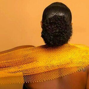 (2) African Net Exfoliating Sponge: Green & Golden.  Huge.  New